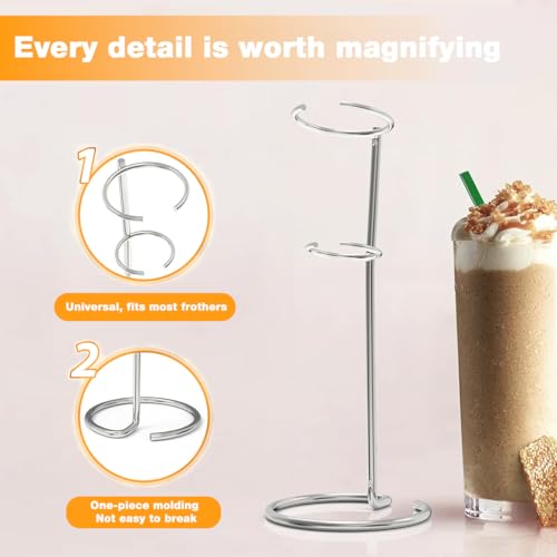 HASTHIP® Suitable for Most Handheld Milk Frothers - Heavy Duty Premium Stand (Silver)-Silver