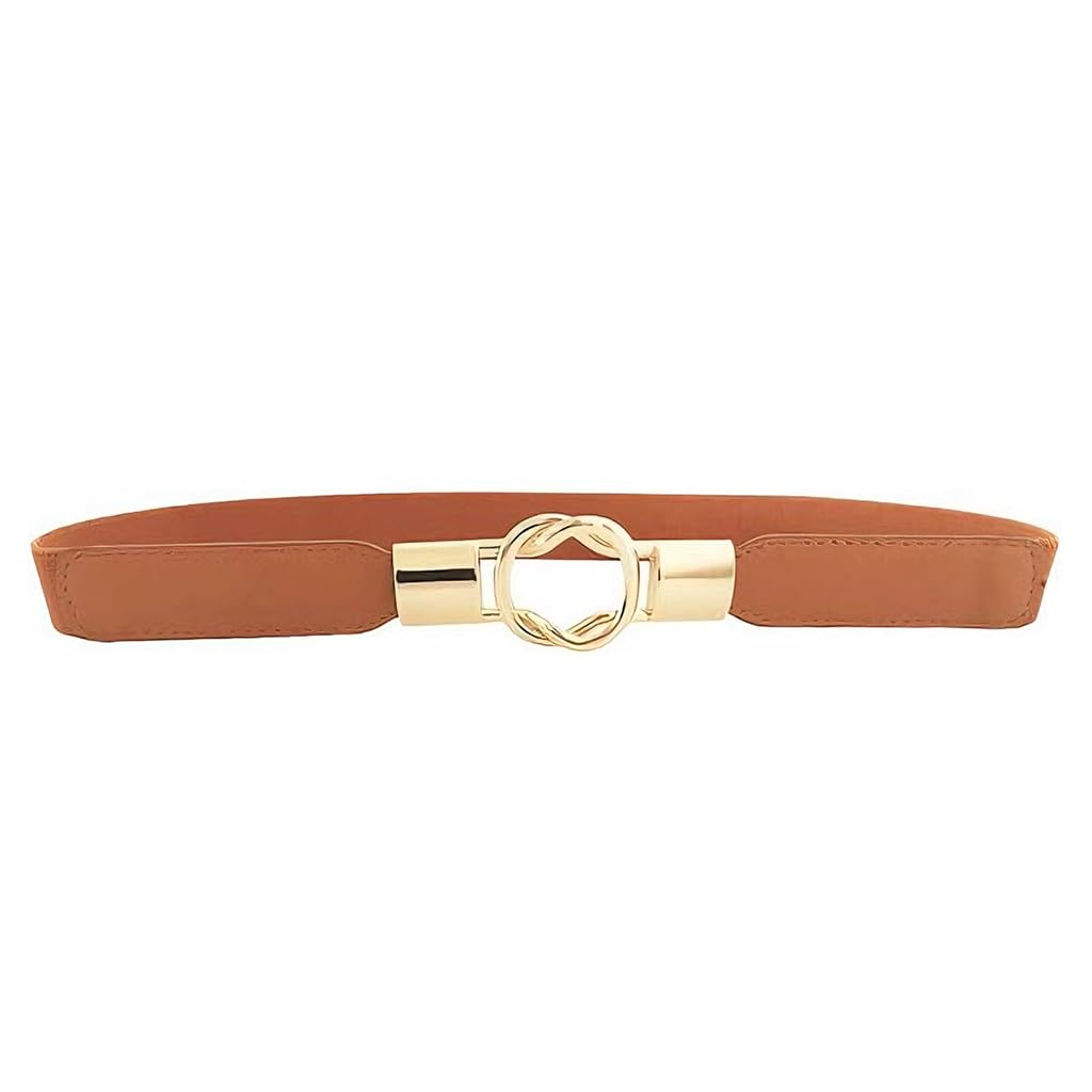 Zibuyu Womens Stretch Waist Belt for Dresses and Pants with Alloy Buckle Brown | Fashion Accessory