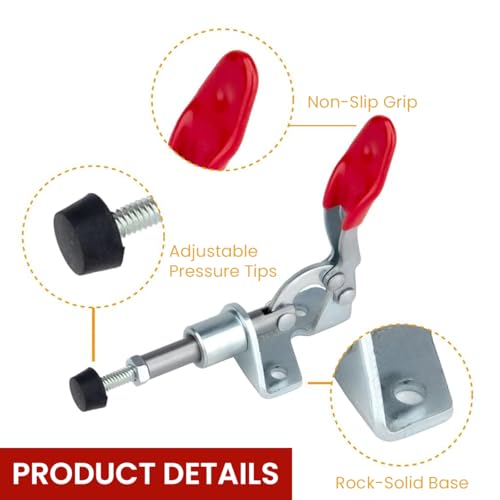 Serplex® 8PCS Push-Pull Toggle Clamps Galvanized Iron Straight Line 100lbs Holding Capacity Quick Release Woodworking Jigs Fixtures