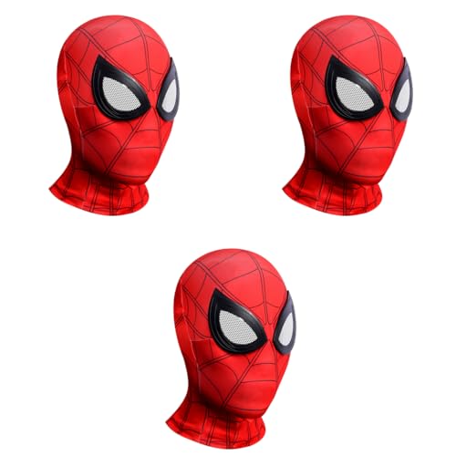 FANCYKU® 3D Spider Mask Spider Cosplay Costumes Superhero Lenses Superhero Costume Mask for Adult Kids Role Play Masks for Halloween Christmas Masquerade Cosplay Red X3