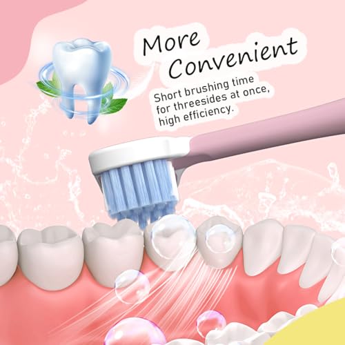 HANNEA® 12PCS Kids Toothbrush Triple-sided for Age 3 Plus Ultra Soft Bristle Brush Designed Deciduous Teeth Cute Lovely Cartoon Cat Palm Handle Child Toddlers