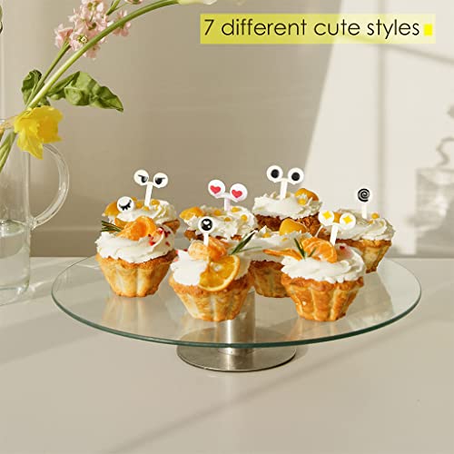 HASTHIP® 10pcs Food Fruit Forks for Kids, Eye Toothpicks Picks, Bento Box Food Picks Mini Cute Cartoon Plastic Fruit Toothpicks for Kids Baby Shower Birthday Party Cake Decoration Supplies