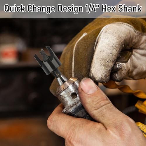 Serplex® 16PCS Woodworking Drill Bit Set Boring Hole Saw Cutter Wood Tools Assorted Size Universal Hex Shank Straight and Tapered Cutting Tool Attachment for Power Drill Rotary Tool