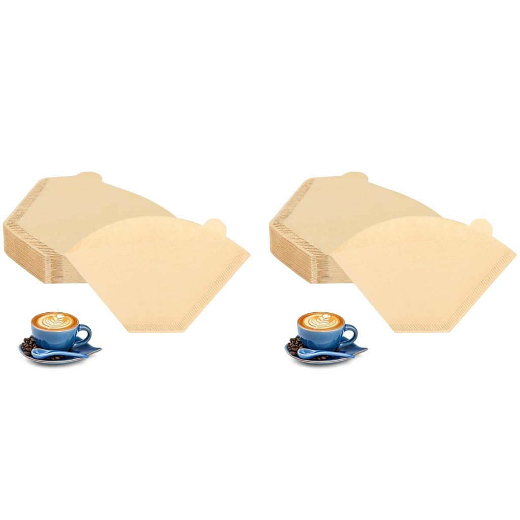 Supvox Coffee Filter Paper for Brewing featuring Natural Unbleached Wood Pulp 100 Counts