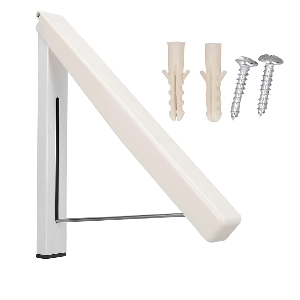 Serplex Wall Mounted Folding Hanging Rack for Clothes and Towels featuring 30 kg Load Capacity and Right Angle Triangle Design