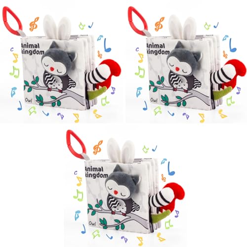 SNOWIE SOFT® Forest Cloth Books for Babies 0 to 3 Years, Baby Toys for 0 to 3 Year Baby with 3D Touch Feel High Contrast Dimensional, Early Educational Activity Babies Sensory Toy, Waterproof Soft