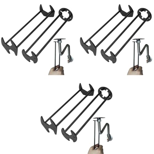 Serplex® 6PCS Sink Wrench Multi Purpose Four-jaw Universal Metal Screws Removal Tool for Sizes 7 Nuts Carbon Steel Kitchen Plumbing Tools