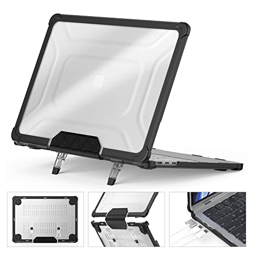 HASTHIP Laptop Case Cover for MacBook Air 13.6 inch 2022/2024 Sleek Rugged Protective Laptop Case with Riser Feet One-piece Snap-On Case Cover with Ventilation Back, Compatible with M2 A2681/M3 A3113