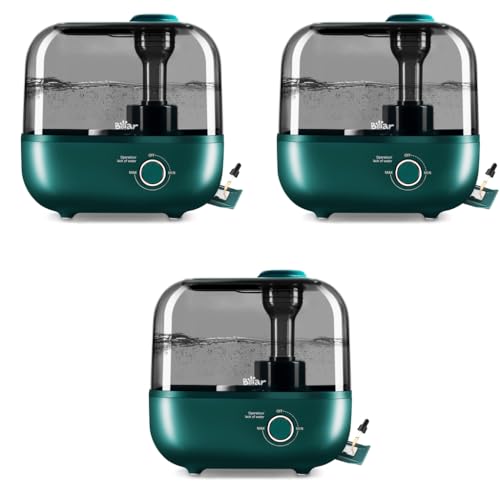 HANNEA® Bear 5L Humidifier for Room with Moisture Essential Oil Tray 28dB Silent for Plants Household Top Filling Ultrasonic Cool Mist Desktop 360 Stepless Adjust 3PCS