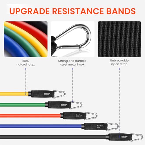 Proberos Resistance Exercise Bands with Door Anchor, 40-200LBS Door Anchor Kit with Pull Handles & Accessories, Resistance Tube for Workout, Exercise & Stretching