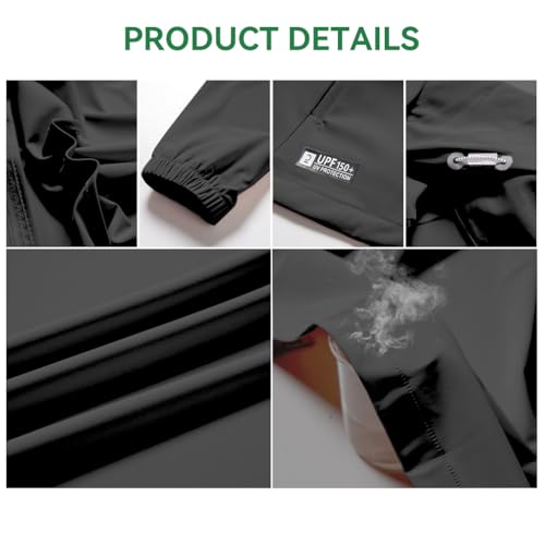 Venzina® Sunscreen Jacket ICE Pro – UPF 150+ Cooling Athletic Jacket for Men | Cool Rush Pro Tech, Breathable, Sweat-Wicking, Anti-Microbial, Lightweight Sun Hoodie for Outdoor Sports