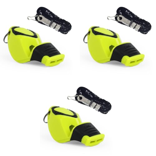 Proberos® Whistle for Sports Coach with Lanyard High Pitch for Football Boxing Referee Gym Teacher Competition Green 3PCS