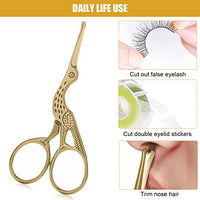 HASTHIP® Gold Nose Hair Trimmer,Ear & Nose Hair Scissors for Men,Multipurpose Small Beard Scissors,Women Eyelashes Eyebrow Scissors,Safety Blunt Tip for Facial Hair Moustache with Storage Box