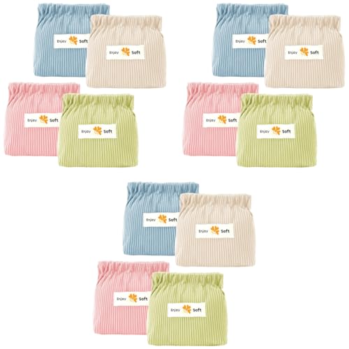 MAYCREATE® Small Makeup Pouch Bag Coin Purse 12PCS Soft Corduroy Make Up for Woman Storage Travel Lipstick Pouches Women Girls Jewelry Organizer Easy Squeeze Open