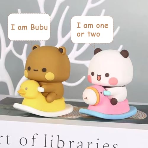 STHIRA® 2 PCS Bubu and Dudu Bears Car Dashboard Decorations, Cute Cartoon Statue Bears Panda Figurine Office Desk Decor for Decor Accessories