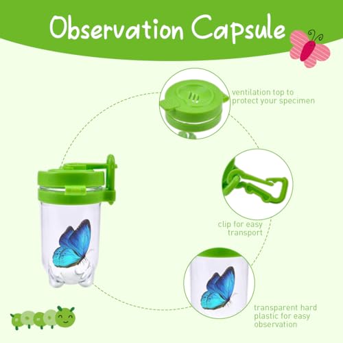 HASTHIP Childern Field Adventure Bug Catching Tool Set 6Pcs Outdoor Adventure Discovering Kids Toy Set for Bug Catching, Butterfly Catching, Observation, Sea Shell Collecting