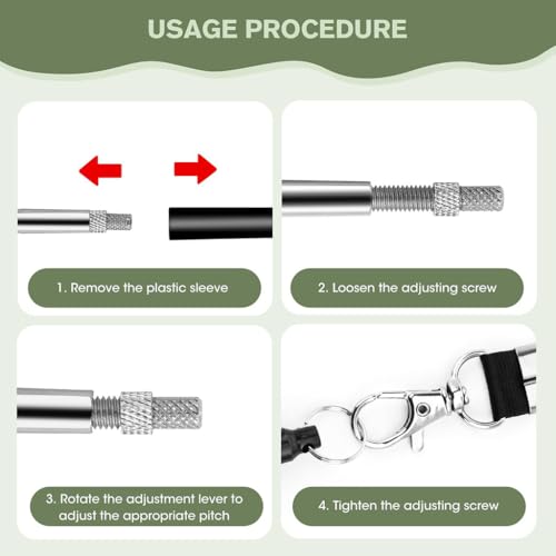 ZIBUYU® Dog Whistles 2 Packs, Dog Whistle to Stop Barking, Adjustable Ultrasonic Dogs Whistle with Lanyard Dogs Training Whistles (Black,White)