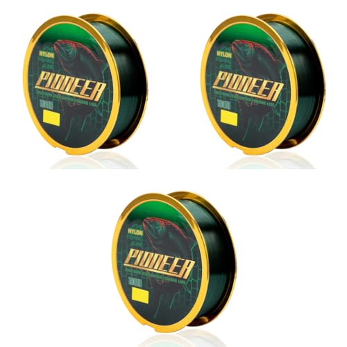 Proberos® Super Strong Fishing Line 100m Diameter 0.52mm 48.7LB Nylon Accessories Soft Durable Green Maximum Pulling Force 22KG 3PCS