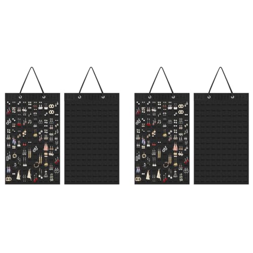 HASTHIP® Wall Hanging Earring Organizer Box Felt Earrings Organizer Box for Women Earring Holder Jewellery Display for Necklace Bracelet Ring Holds Up to 300 Pairs Earrings X 2