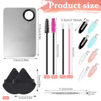 MAYCREATE® Makeup Applicators Kit Includes Triangle Powder Puff, Mixing Palette, Foundation Spatula, Mascara Wands, Lip Brush & Hair Clips Makeup Acessories Tools Set