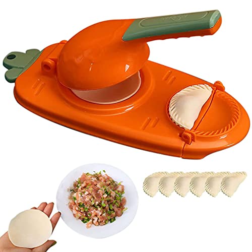 HASTHIP® Dumpling Maker, New 2 in 1 Dumpling Maker Press, Dumpling Skin Maker with Dumpling Press, DIY Dumpling Skin Maker and Dumpling Mould Press 3.9'' Dumpling Sheets Press Maker