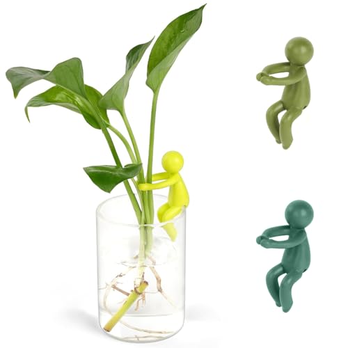 HASTHIP 3Pcs Cartoon Garden Plant Support - Creative Hydroponics Plants Holder - 2.5 in Plant Support for Climbers - Garden Decoration Items - Suitable for Glass Growing Cup & Glass Tube