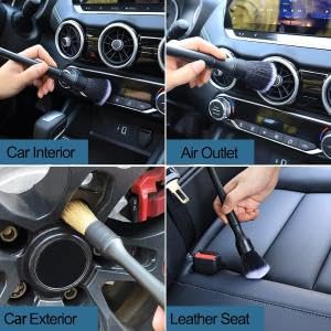 STHIRA Car Cleaning Brush Detailing Set 9PCS for Interior Windows and Dashboard | Soft Bristle Tools with Storage Box