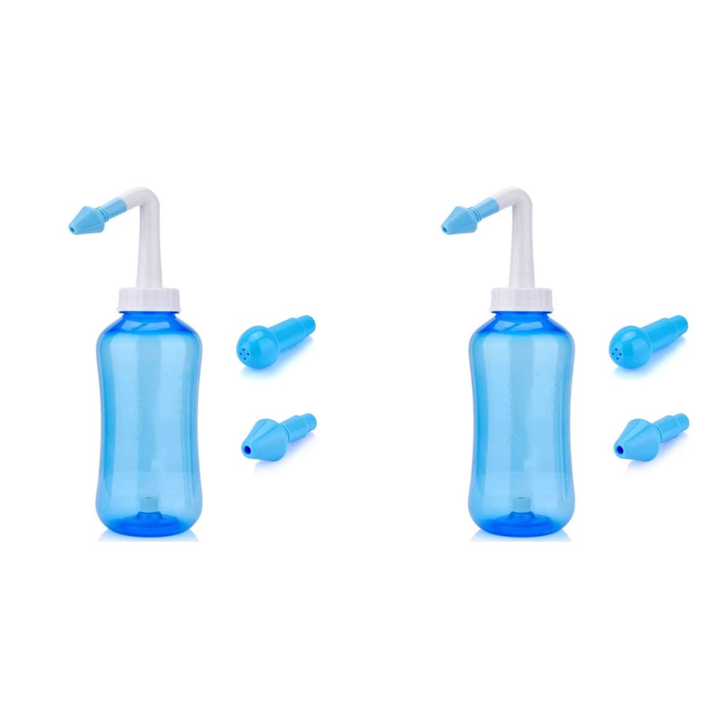 HANNEA Nose Wash System for Sinus Relief and Nasal Allergies 300ml 2PCS | For Adults and Children
