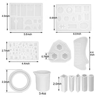 HASTHIP® Alphabet Resin Casting Mold, Letter and Numbers Resin Moulds, DIY Letter Key Chain, Pendant, Jewelry Making Molds for Resin, Silicone Epoxy Resin Moulds (White-129pcs)