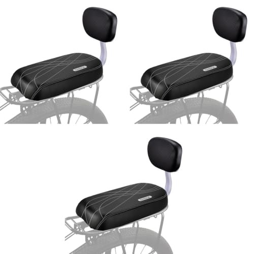Proberos® Pannier Rack Seat for Bike Universal Bicycle Rear with Back Support Cushion Road Bikes Adult with Screw Accessories 3PCS