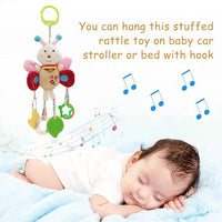 PATPAT® Hanging Toys for Babies 0-6 Months, New Born Baby Toys Rattle Crinkle Squeaky Toy Car Seat Plush Stroller Toy with Teethers Plush Butterfly C-Clip Ring for Infant Babies 3 6 9 to 12 Months