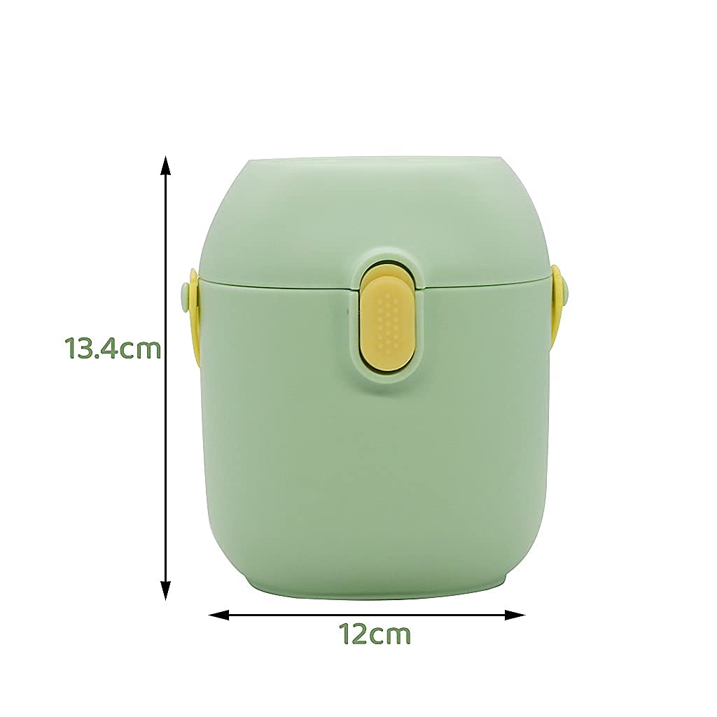 SNOWIE SOFT® Baby Formula Dispenser, Portable Milk Powder Dispenser Container with Carry Handle and Scoop for Travel Outdoor Activities with Baby Infant Green