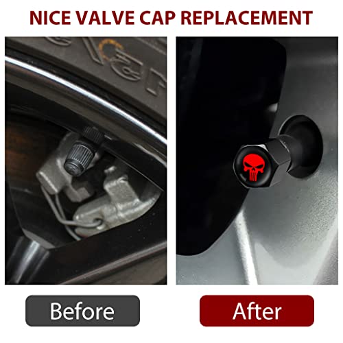 ZIBUYU® 12PCS Car Tyre Valve Caps Carbon Alloy Stem Covers Tire Valve Corrision Resistant Wheel Air for Cars Trucks Bicycles Motorcycles Universal 8mm Inner Dia