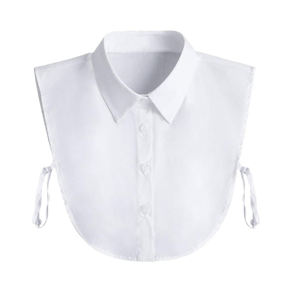 ZIBUYU  Cotton Half Shirt Blouse Detachable Collar for Women Girls(White, Free Size)