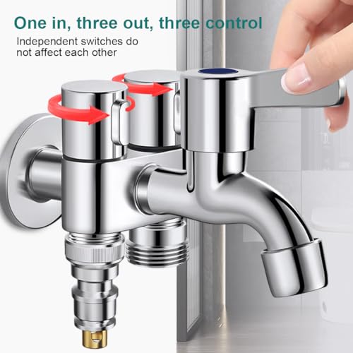 HASTHIP® One in three out washing machine faucet three-way spray gun toile