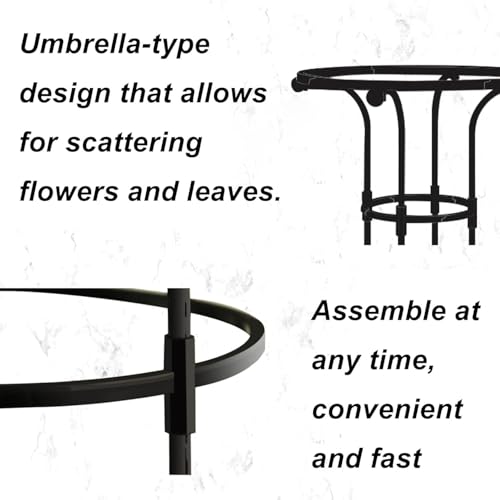 HASTHIP® Metal Garden Trellis for Climbing Plants Vertical Support with Hollow Roof Design Rust-Proof Indoor Outdoor Use for Potted Vegetable Flowers Vine Dia 20cm Height 90cm 2 PCS