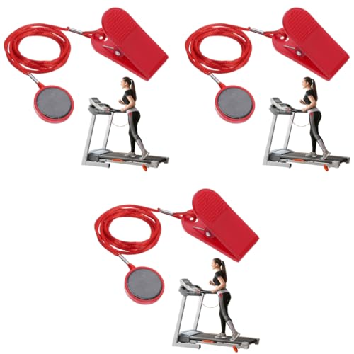 Proberos® Treadmill Safety Magnet Key with Clip Red for Enhanced Gym Home Fitness Compact Lightweight Easy to Use 3PCS