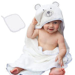 SNOWIE SOFT® Baby Bath Towel for New Born Panda Design Premium Organic Ultra Soft Baby Bathing Towel Bamboo Baby Blanket Hooded Bath Towel for Baby Boys and Girls (90cmx90cm) - Bear