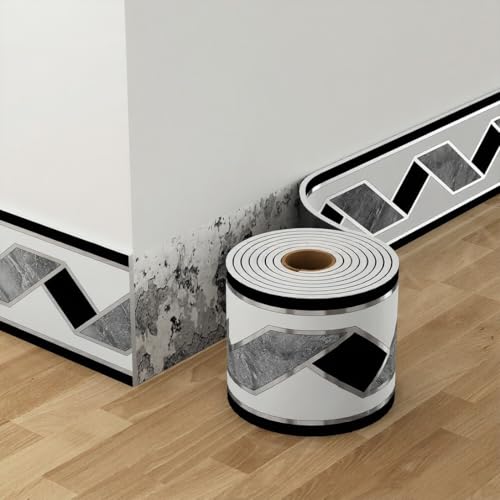 HASTHIP® 16.4FT Flexible Wall Corner Protector Trim,Self-Adhesive Strip Tile Edge Inside Outside Corner Trim,for Walls Edges, Borders, Window Frames-Black