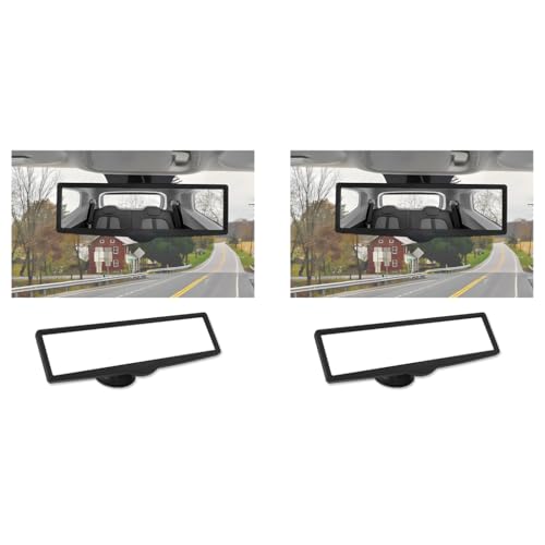 STHIRA® Car Rear View Mirror HD Wide Angle Suction Cup 360 Adjustable Interior with Strong Mount Universal for Cars SUVs Trucks 248x75mm 2PCS