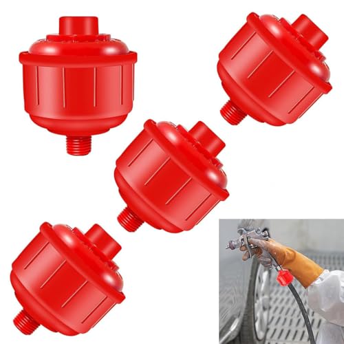 Serplex® 4 Pieces Mini Air Water Filters Spray Gun Filter Whirlwind Air Line Filter High Flow Guns Filters,Only Standard 1/4 Inch Threads,for Most Spray Guns and Tools
