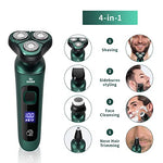 Verilux® Trimmer Men Shaving Machine 1200mAh Shaver for Men IPX7 with LCD Display Trimmer for Women 4 in 1 With Rotary Beard Shaver Sideburn & Nose Trimmer and Shaving Brush Hair Trimmer
