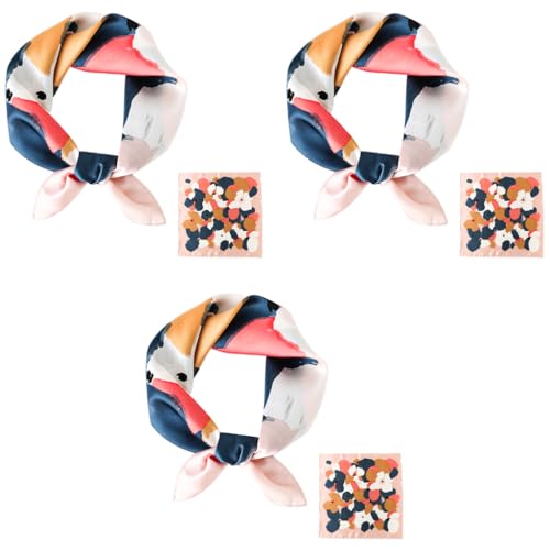 PALAY® Women Satin Square Silk Scarf Comfy Feeling 23 × 23 inches 3PCS