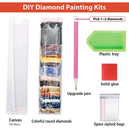 HASTHIP® 5D Diamond Painting Kit 27.5 X 15.7inch Large Size Black Bear for Adults DIY Full Drill Crystal Rhinestone Arts and Crafts Art Home Wall Decor 2 PCS