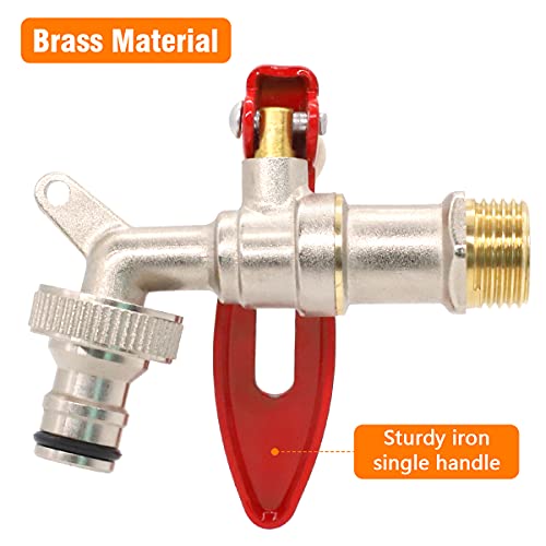 HASTHIP® Tap with Lock 1/2 Thread Water Lockable Faucet Outdoor Garden Home Brass 3 PCS