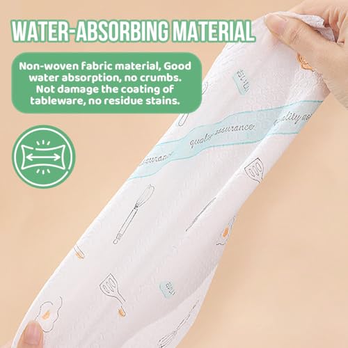 HASTHIP® Kitchen Paper Towels 25x25cm, Single Use Pre-Cut Paper Towels for Utility & Cleaning, Cute Printed Design Kitchen Multifunctional Kitchen Paper Towel, 165 Sheets Per Roll