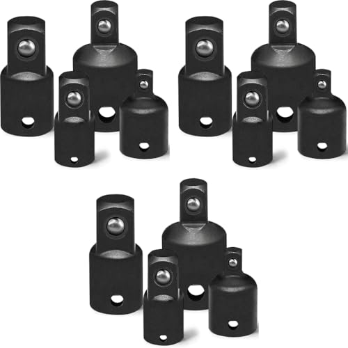 Serplex® 4 Pc Socket Adapter Reducer Set 4 Sizes Including 1/2 to 3/8 3/8 to 1/4 Adapters Chrome Vanadium Steel 12PCS