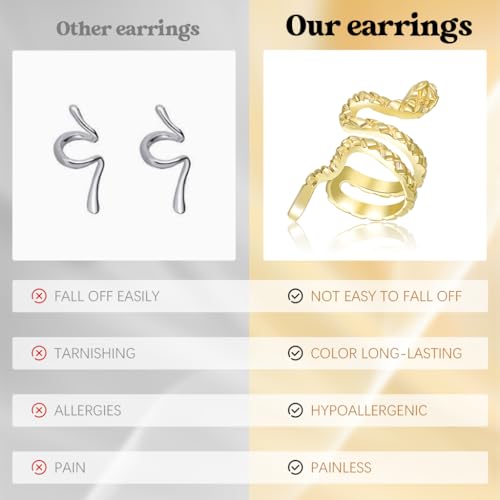 SANNIDHI® 30PCS Ear Cuffs without Piercing Stylish Earrings Set for Women Girls Gold Clip on Non Pierced Ears Fake Cartilage Earring Y2K Accessories Jewellery Gifts