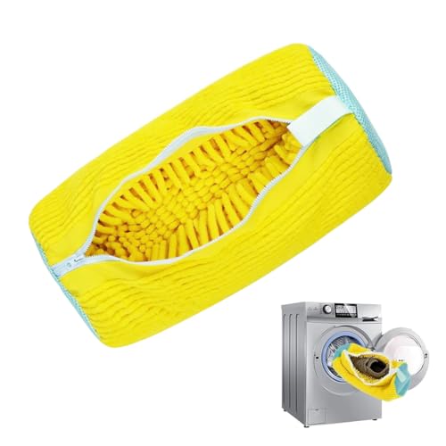 ZIBUYU® Shoe Washing Bag for Washing Machine, Laundry Shoe Bag For Washer And Dryer, Reusable Shoe Cleaning Bag, Fluffy Fibers 360° Wrap-Around Cleaning for All Types Shoe And Sizes