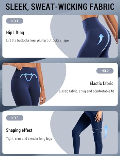 Venzina® High Waist Tummy Control Yoga Pants for Women - Super Soft Squat Proof Leggings with 4-Way Stretch for Gym, Running, Yoga & Daily Casual Wear